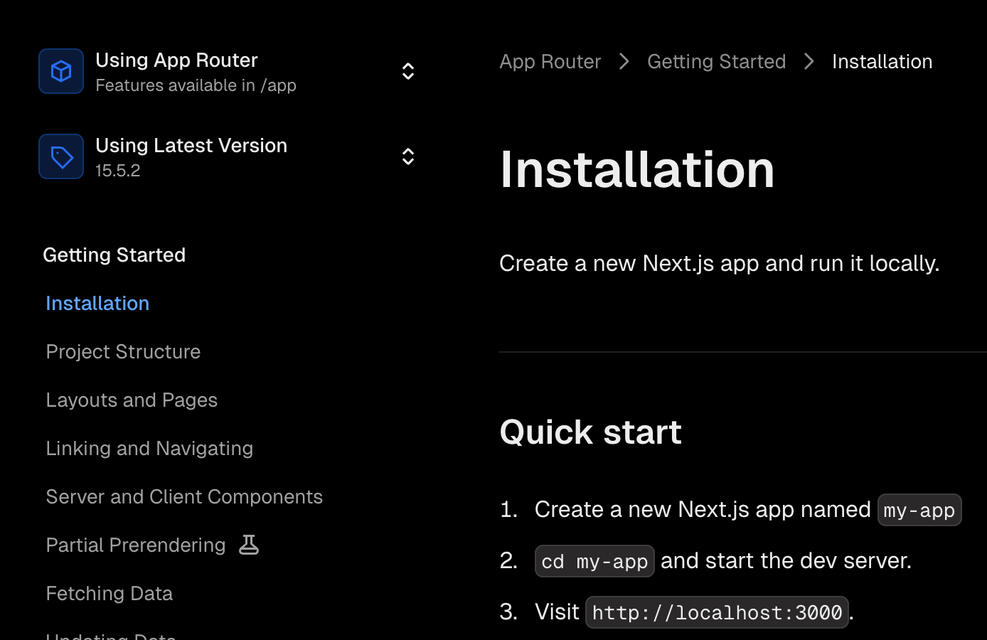 nextjs get started